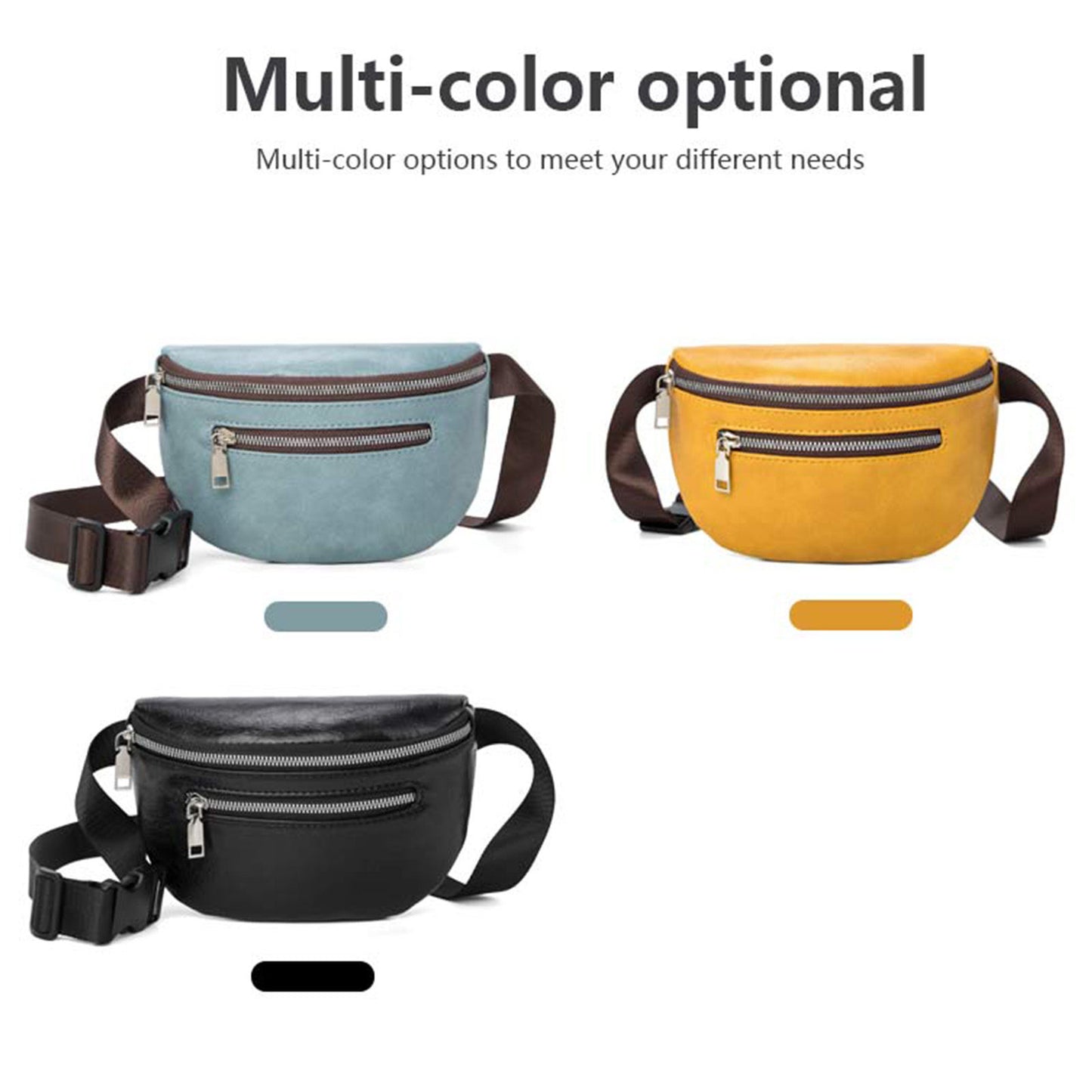 Leather Fanny Packs for Women, Fashion Waist Packs Hip Bum Everywhere Belt Bag with Adjustable Strap
