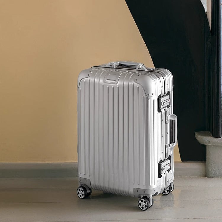 All-aluminum-magnesium Alloy Password Box Women's Trolley Case Men's Universal Wheel Suitcase 20 Inch Luggage Boarding Box Aluminum Frame Box