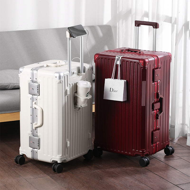 Luggage Case 30 Large Capacity Universal Wheel Red Password Box Strong And Durable Thick 28 Inch Escort Leather Luggage Case Women