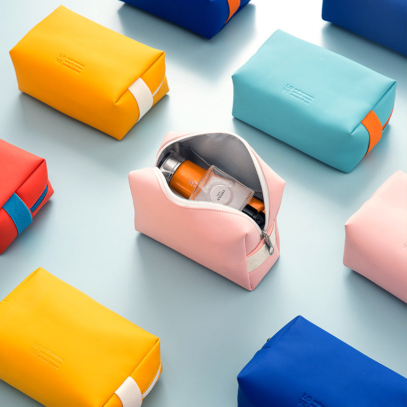Explosive PU Cosmetic Bag Cosmetic Storage Bag Hand Storage Bag Waterproof Heart Octagonal Cosmetic Bag High Color Value