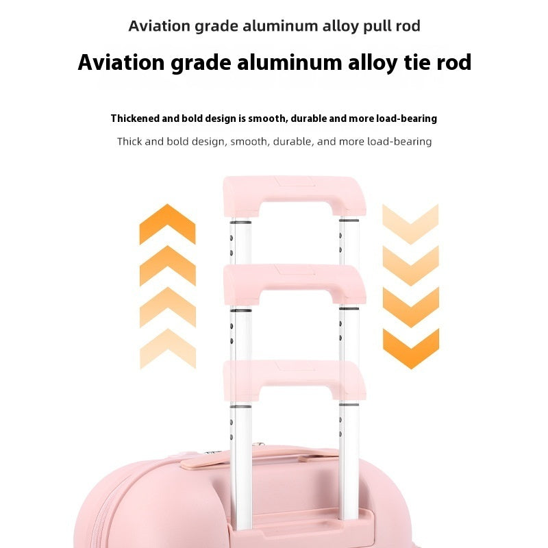 Children's Front Zipper Full Aluminum Trolley Small Fresh Suitcase
